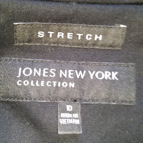 Jones New York stretch black and sky blue zippered jacket NWOT - Picture 5 of 6